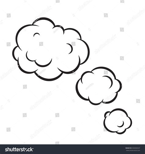 Pop Art Bubble Clouds Isolated Vector Vector De Stock Libre De