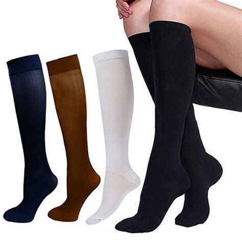 Pair Compress Socks Pressure Leg Men Women Mmhg Running Sport