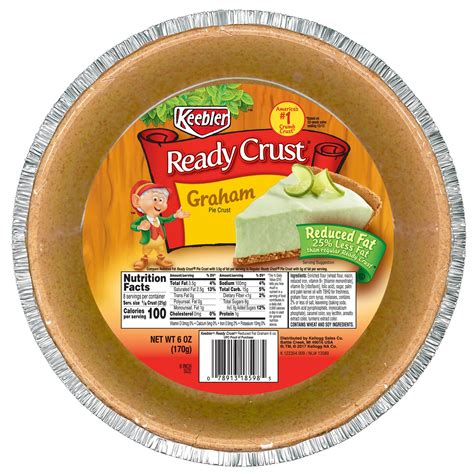 Keebler Ready Crust Reduced Fat 9 Inch Graham Pie Crust 6 Oz