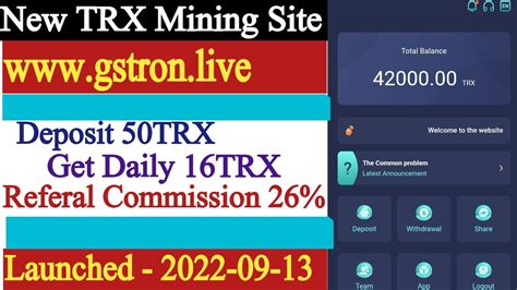 New Trx Mining Site 2022 How To Earn Trx By Mining Earn 100trx