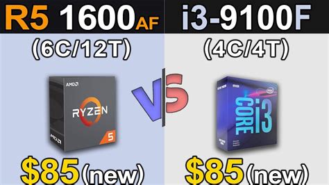 Ryzen 5 1600 AF Vs I3 9100F 1080p And 1440p Gaming Benchmarks YouTube