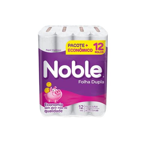 Papel Higiênico Noble Neutro Folha Dupla 12 Rolos 20 MNoble