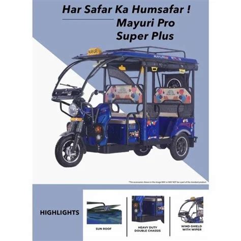 Mayuri Pro Super Plus Blue E Rickshaw Vehicle Capacity Seater At Rs