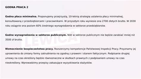 Lewica program wyborczy sylwetki kandydatów