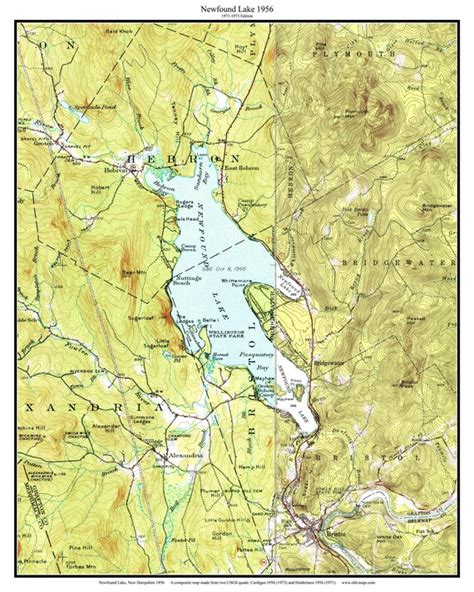 Squam Lake Ca 1927 Old Topographic Map USGS Custom Composite Reprint