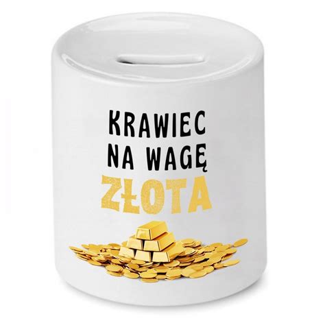 SKARBONKA DLA KRAWCOWEJ KRAWCA NA WAGĘ ZŁOTA z Nadrukiem ze Zdjęciem