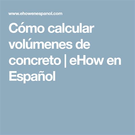 Fórmula Para Calcular Concreto En Yardas