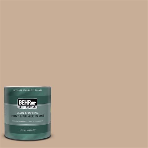 Behr Ultra Qt E Toasted Wheat Semi Gloss Enamel Interior Paint