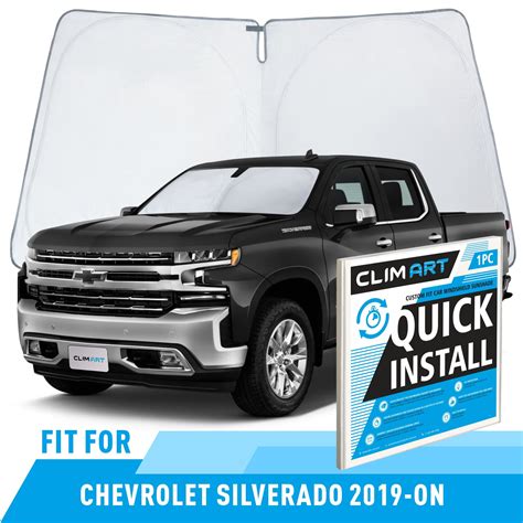 Clim Art Windshield Sun Shade For Chevrolet Chevy Silverado 1500 2019 2024 Camping Accessories