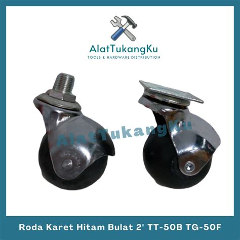 Jual Roda Karet Hitam Screw 2 Bulat Roda Karet Hitam Bulat 2 Inch