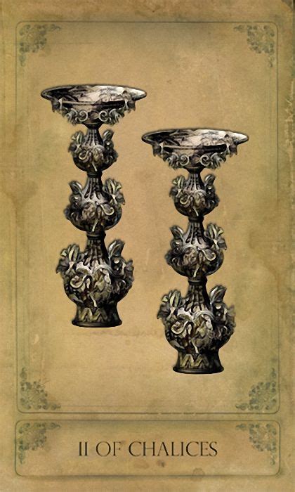 Two Of Chalices Tarot Cards Art Tarot Unique Tarot Decks