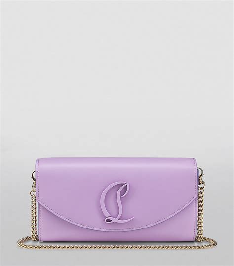 Womens Christian Louboutin Purple Loubi Leather Chain Wallet