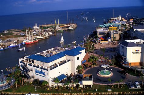 Aerial View Of The Kemah Boardwalk And Aquarium Stockyard Photos