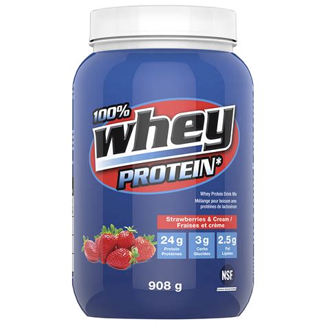 100 Whey Protein Powder Strawberry 908g London Drugs