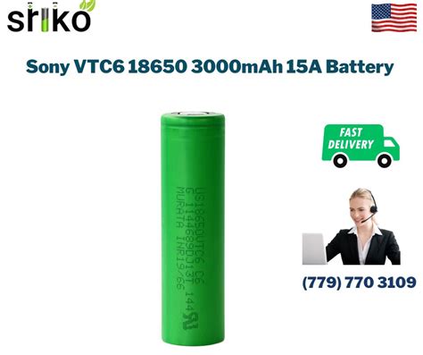 Sony VTC6 18650 3000mAh Battery US Li Ion Cells