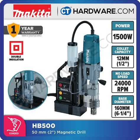 Makita Hb Magnetic Drill Mm Rpm W Chuck With