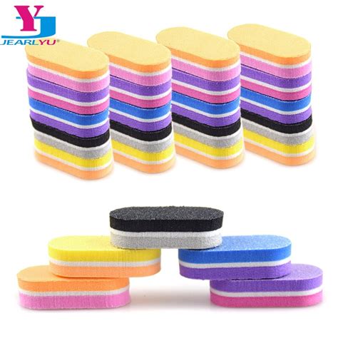 Pcs Dounle Color Mini Nail Sponge Files Buffer Block Buffing Sanding