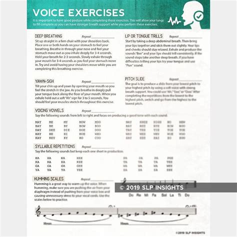 Voice Exercises – SLP Insights | Speech therapy materials, Voice ...