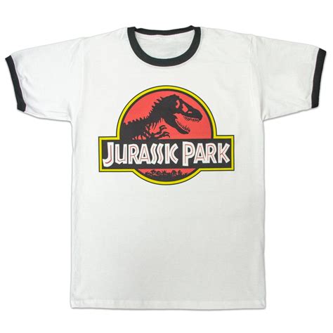 Mens Retro Jurassic Park Ringer Style T Shirt S 2xl Jurassic World