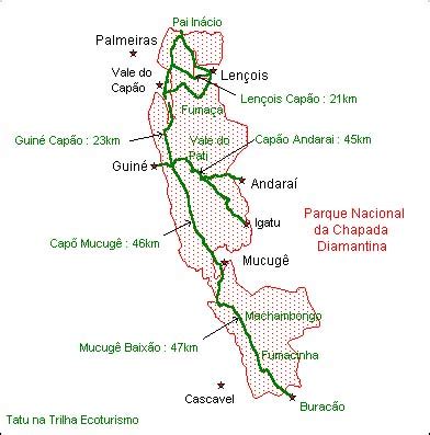 Mapa Trekkings No Parque Nacional Da Chapada Diamantina Mapa Tatu Na