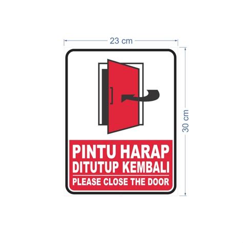 Jual STIKER PINTU HARAP DITUTUP KEMBALI Jakarta Pusat MEDIACETAK