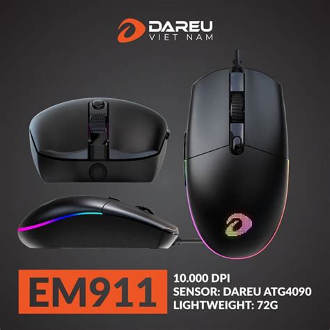 Chu T Gaming Dareu Em Black Rgb Dareu Bravo Sensor Dpi