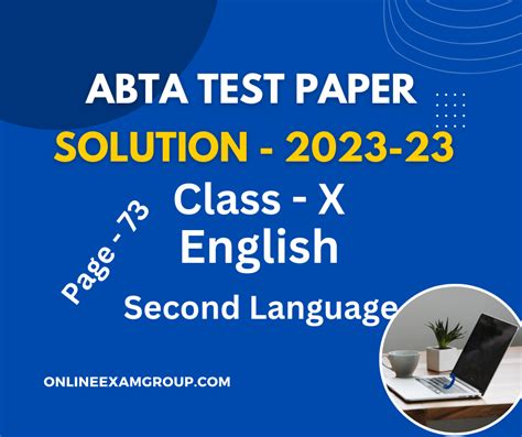 ABTA Test Paper Solution 2022 23 English Second Language Class X