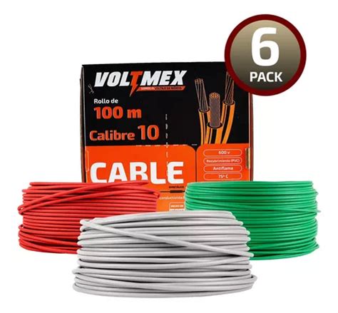 Pack Con 6 Cajas Cable Calibre 10 De 100m Cada Caja En Venta En