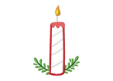 Lovely Christmas Candle Includes Both Applique And Stitch Embroidery