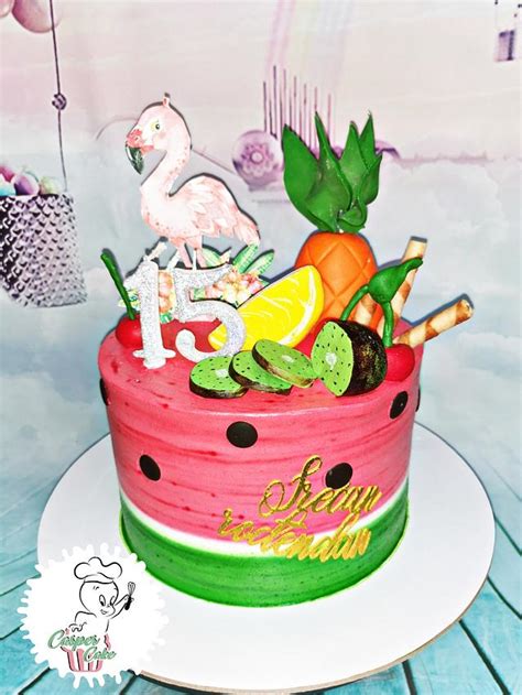 Whipped cream watermelon cake - Decorated Cake by Casper - CakesDecor