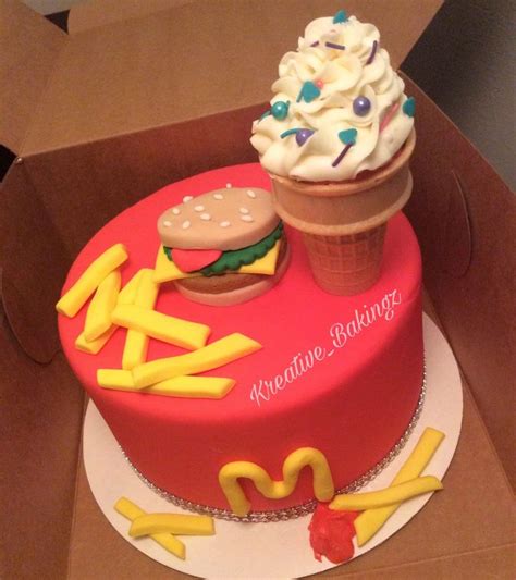 Mcdonalds Cake🍟🍔🍦 Kreativebakingz Cake Desserts