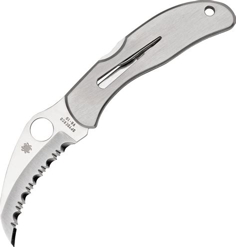 Spyderco Harpy Folding Knife 2 34 Vg10 Satin Serrated Hawkbill Blade