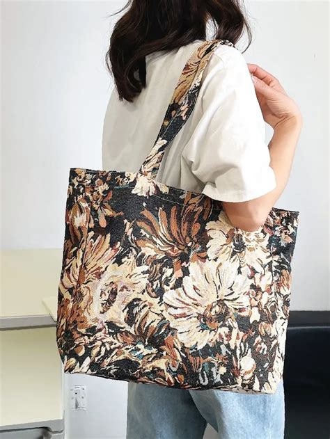 Olivia Mark Floral Pattern Shoulder Tote Bag Women Tote Bags