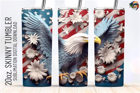 D Patriotic Eagle Flag Tumbler Wrap Graphic By Digital Delights