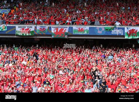 Welsh Fans In Stadium Before G Wales V Northern Ireland Euro Parc Des