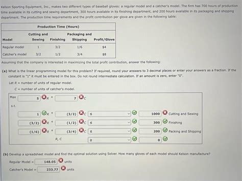 Solved Kelson Sporting Equipment Inc Makes Two Different Chegg