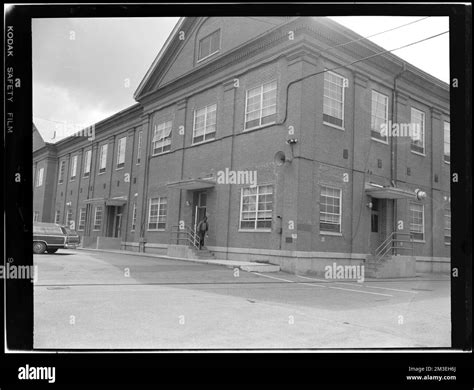 Man Exiting Building Armories Buildings Watertown Arsenal Mass