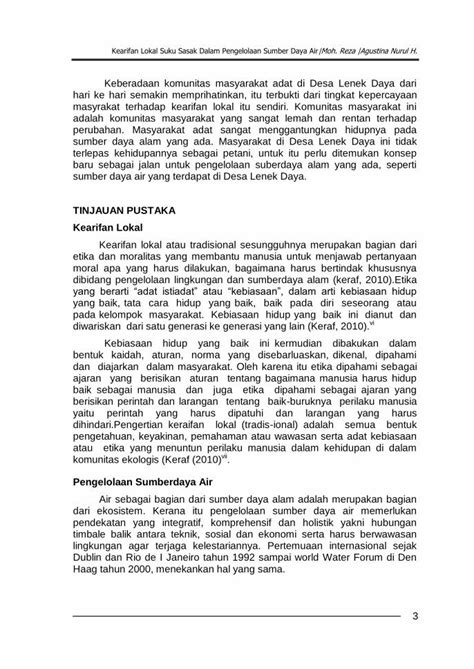 PDF KEARIFAN LOKAL SUKU SASAK DALAM PENGELOLAAN SUMBER DAYA