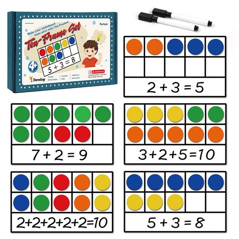 Buy TorlamMagnetic Ten-Frame Set - Math Manipulative for Elementary - 5 ...