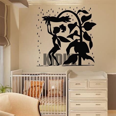 Creative Stickers Muraux Mignon Fille De Tournesol Gouttes De Pluie