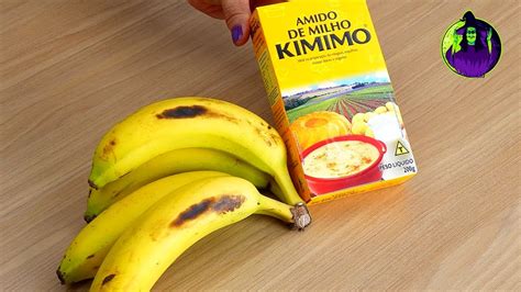 Tem Bananas em Casa Então misture Amido de Milho e faça essa