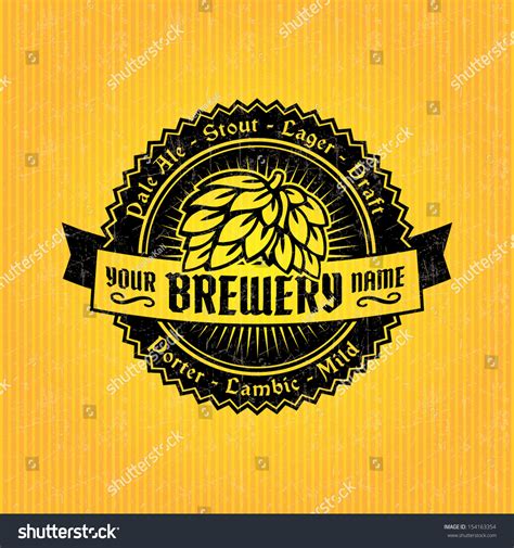 Beer Label Design Template Stock Vector Illustration 154163354