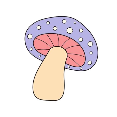 Premium Vector Hippie Groovy Mushroom Retro Psychedelic Cartoon Element