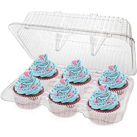 Amazon Stock Your Home 4 Compartment Plastic Cupcake Containers