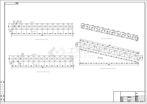 某工厂钢结构通廊结构施工cad图桁架结构土木在线