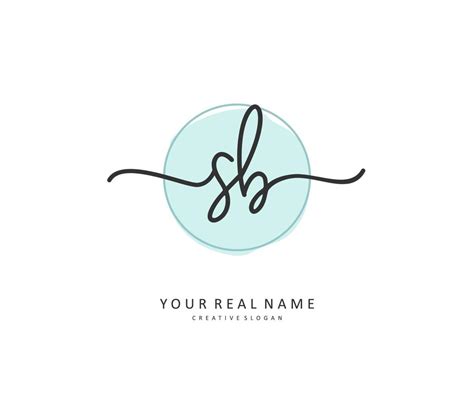 S B Sb Initial Letter Handwriting And Signature Logo A Concept