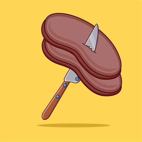 Premium Vector Grilled Meat And Knife Vector