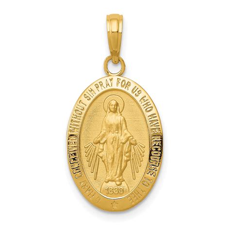 K Yellow Gold Miraculous Medal Pendant Walmart Canada