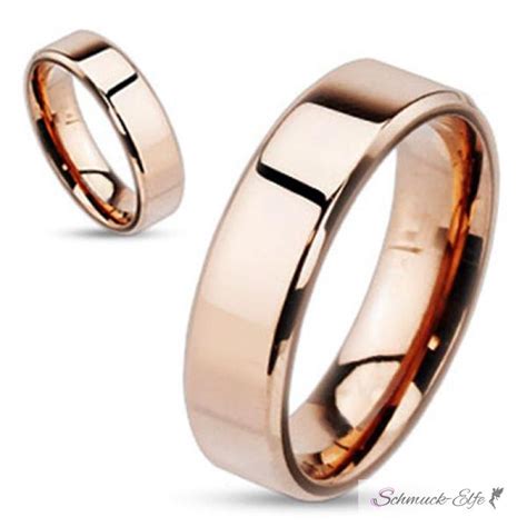 Ehering Partnerring Unisex Edelstahl Rosegold Mit GRAVUR OPTION 29