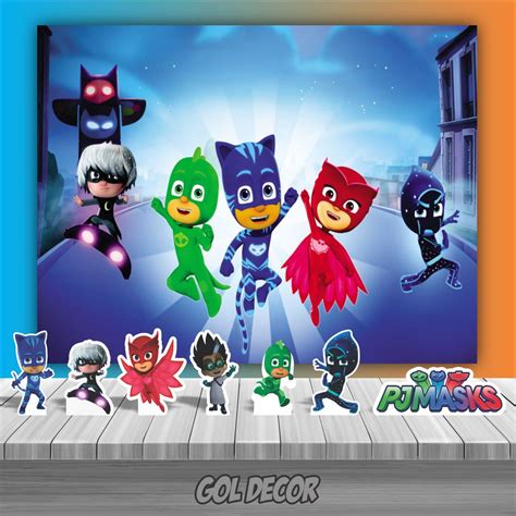 Painel De Festa E Displays De Mesa Pj Masks